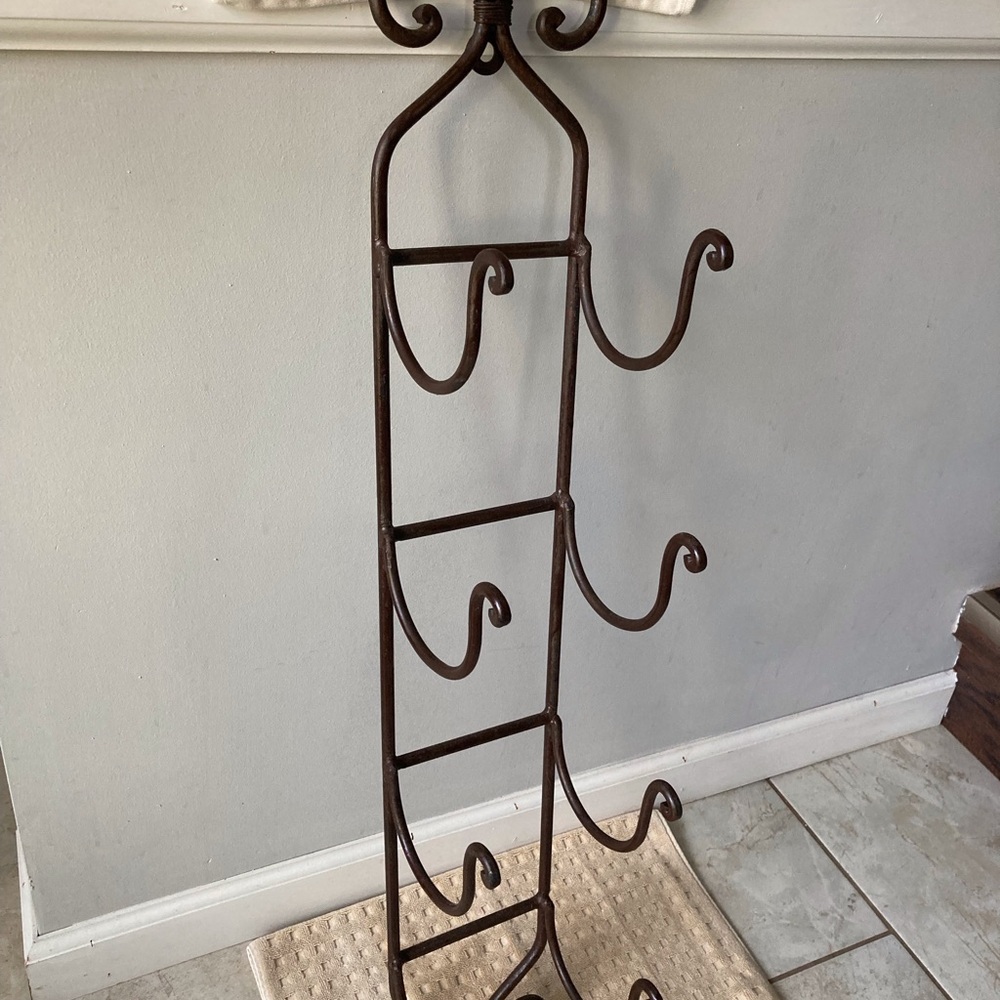 Wrought Iron Wall Wine/Towel Rack